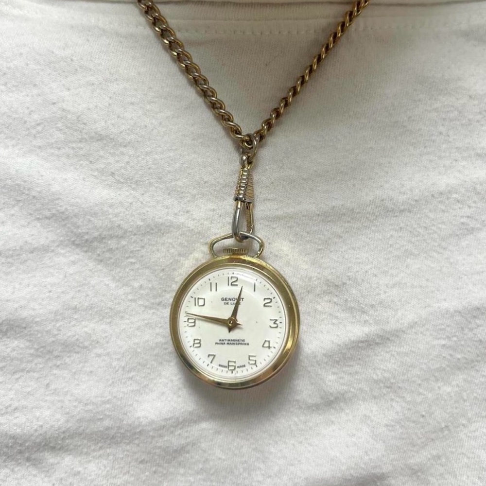 Vintage Watch Necklace in Gold